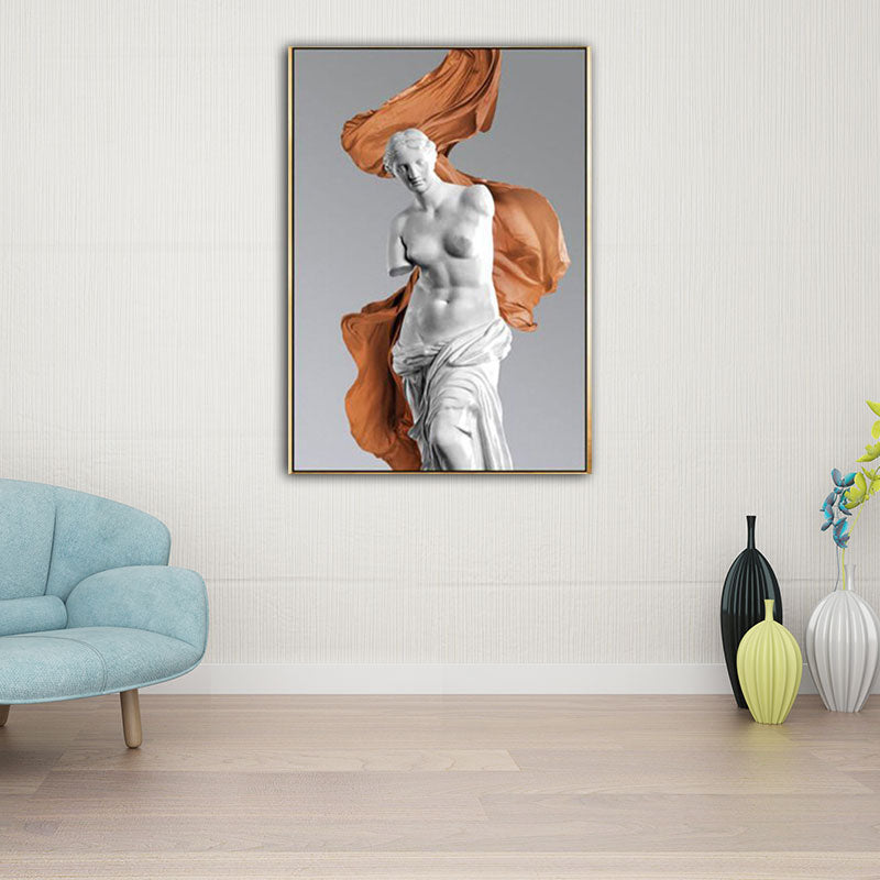 Vivolux | Witte Standbeeld Canvas Wandkunst Venus De Milo Moderne Textuur Wanddecoratie voor Studentenwoning