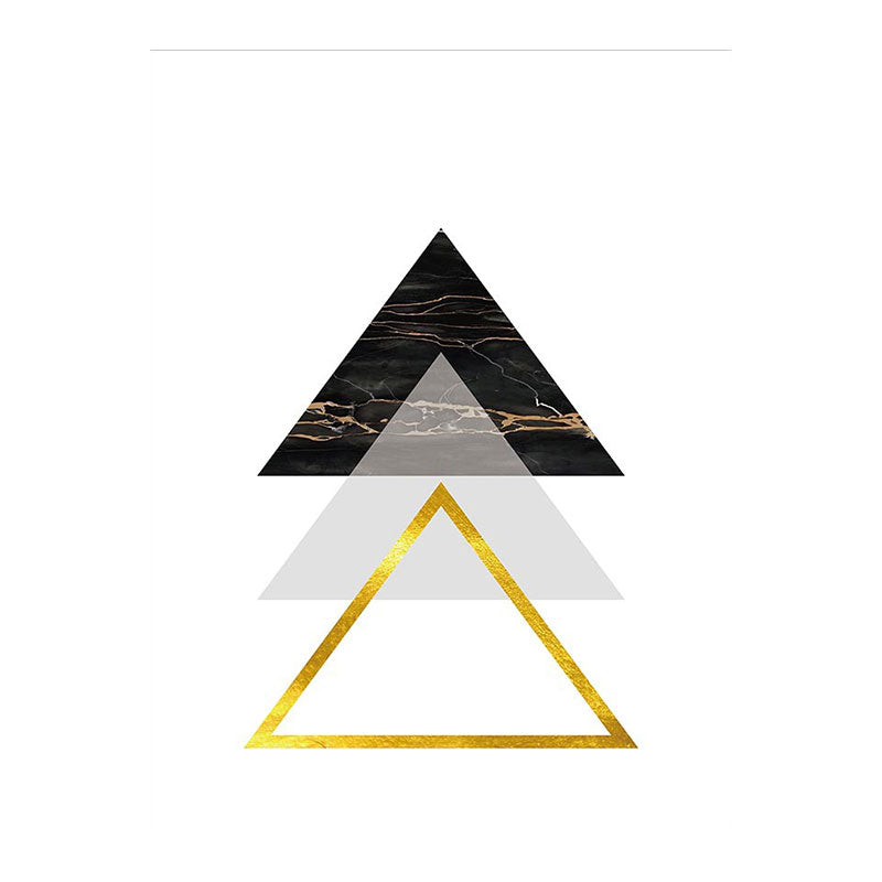 Vivolux | Geometrie Dreieck Muster Wanddeko Moderner Stil Leinwand Texturiertes Gemälde in Gelb