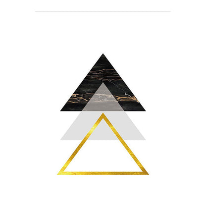 Vivolux | Geometrie Dreieck Muster Wanddeko Moderner Stil Leinwand Texturiertes Gemälde in Gelb