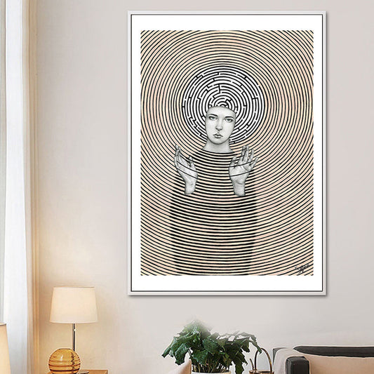 Vivolux | Contemporary Figure Canvas Wandkunst Lichtkleurige Textuur Wanddecor für Wohnzimmer