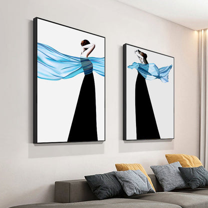 Vivolux | Texturiert Frau Tänzer Kunstdruck Leinwand Modernismus Wanddekoration für Wohnzimmer