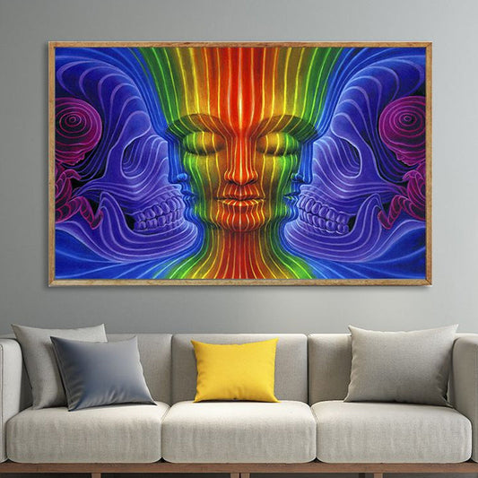 Vivolux | Zachte kleur hedendaagse stijl canvas figuur portret wandkunst print voor eetkamer