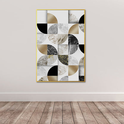 Vivolux | Blattformen Marmor Leinwanddruck Nordic Stil Texturiertes Wandkunst für Wohnzimmer