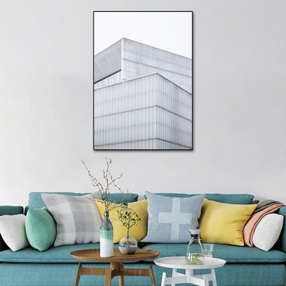 Vivolux | Modernisme Wolkenkrabber Uitzicht Van Buiten Canvas Lichtkleur Architectuur Wanddecoratie