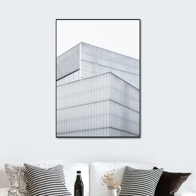 Vivolux | Modernisme Wolkenkrabber Uitzicht Van Buiten Canvas Lichtkleur Architectuur Wanddecoratie