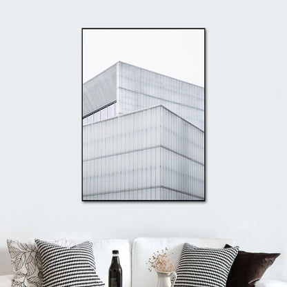 Vivolux | Modernisme Wolkenkrabber Uitzicht Van Buiten Canvas Lichtkleur Architectuur Wanddecoratie