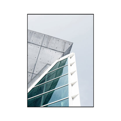 Vivolux | Modernisme Wolkenkrabber Uitzicht Van Buiten Canvas Lichtkleur Architectuur Wanddecoratie