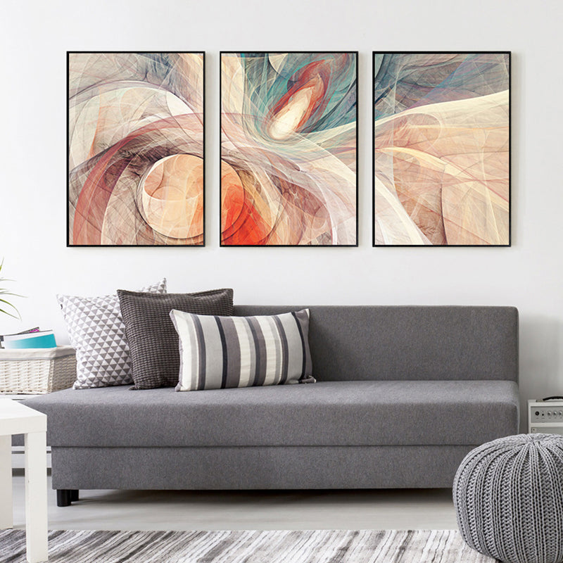 Vivolux | Abstract patroon wanddecoratie oranje canvas schilderij textuur, meerdere maatopties