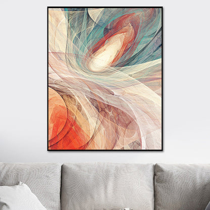 Vivolux | Abstract patroon wanddecoratie oranje canvas schilderij textuur, meerdere maatopties