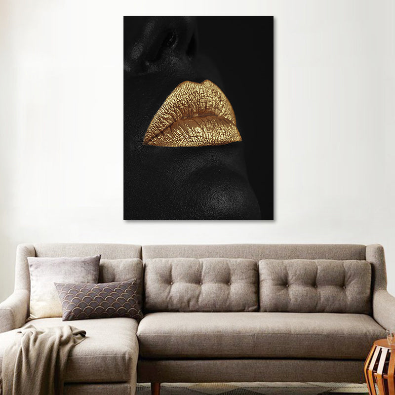 Vivolux | Gold Glam Canvas Wandkunst Fotografien Frauen Gesichtsmalerei Wanddekoration für Wohnzimmer