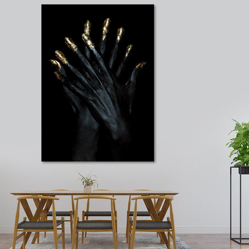 Vivolux | Gold Glam Canvas Wandkunst Fotografien Frauen Gesichtsmalerei Wanddekoration für Wohnzimmer