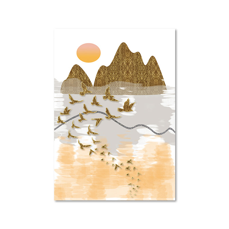 Vivolux | Asiatische Berglandschaft Leinwand Kunst Lila Texturierte Wanddekoration für das Wohninnere