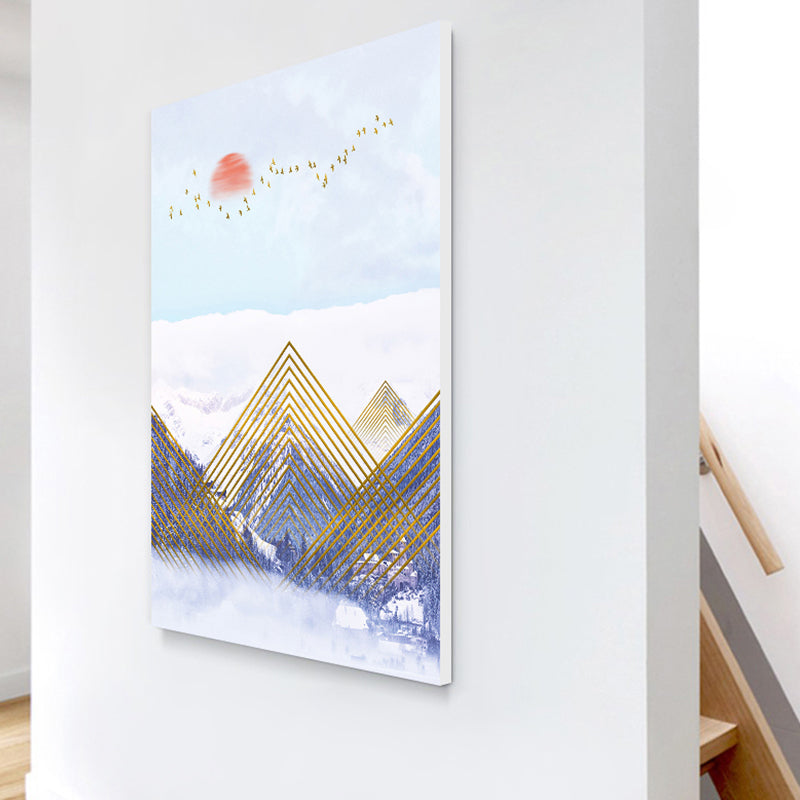 Vivolux | Asiatische Berglandschaft Leinwand Kunst Lila Texturierte Wanddekoration für das Wohninnere