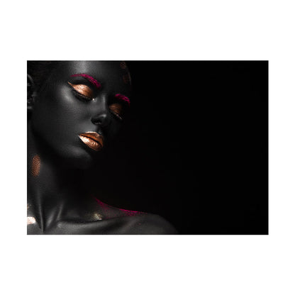 Vivolux | Glam Fashion Modell Wandkunst Schwarz-Rot Texturiert Leinwanddruck für Mädchen Schlafzimmer