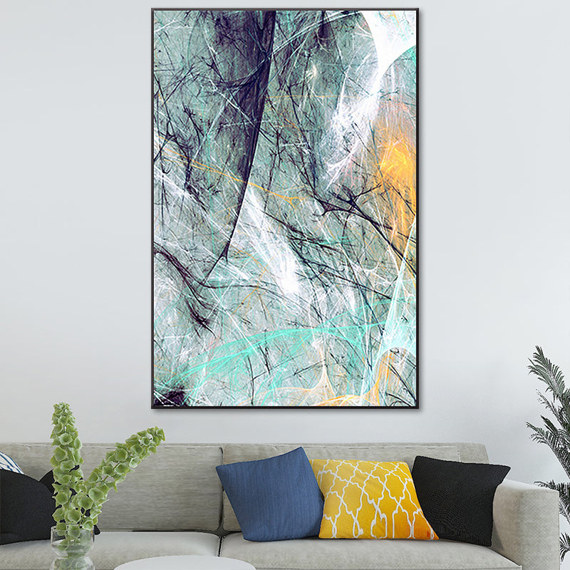 Vivolux | Groene Abstracte Wanddecoratie Textuur Moderne Slaapkamer Schilderij, Meerdere Maten Beschikbaar