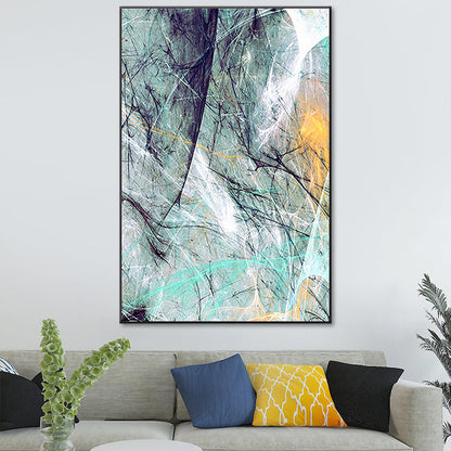 Vivolux | Groene Abstracte Wanddecoratie Textuur Moderne Slaapkamer Schilderij, Meerdere Maten Beschikbaar