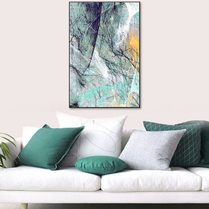Vivolux | Groene Abstracte Wanddecoratie Textuur Moderne Slaapkamer Schilderij, Meerdere Maten Beschikbaar