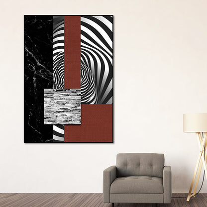 Vivolux | Abstracte Wandkunst Egel Textured Wrapped Canvas in Donker kleur voor Kamer