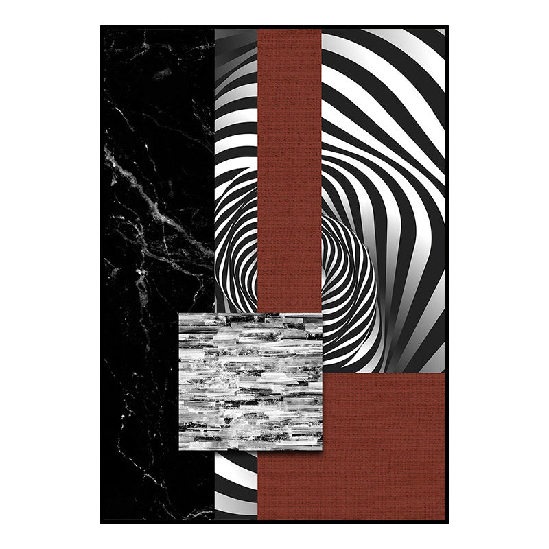 Vivolux | Abstracte Wandkunst Egel Textured Wrapped Canvas in Donker kleur voor Kamer