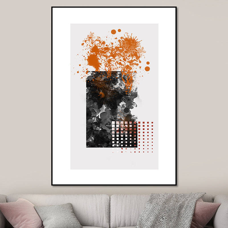 Vivolux | Abstracte Wandkunst Egel Textured Wrapped Canvas in Donker kleur voor Kamer