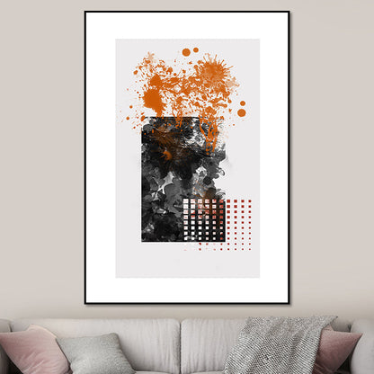 Vivolux | Abstracte Wandkunst Egel Textured Wrapped Canvas in Donker kleur voor Kamer