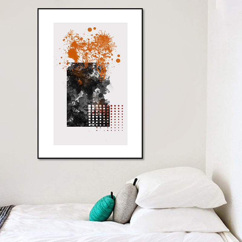 Vivolux | Abstracte Wandkunst Egel Textured Wrapped Canvas in Donker kleur voor Kamer