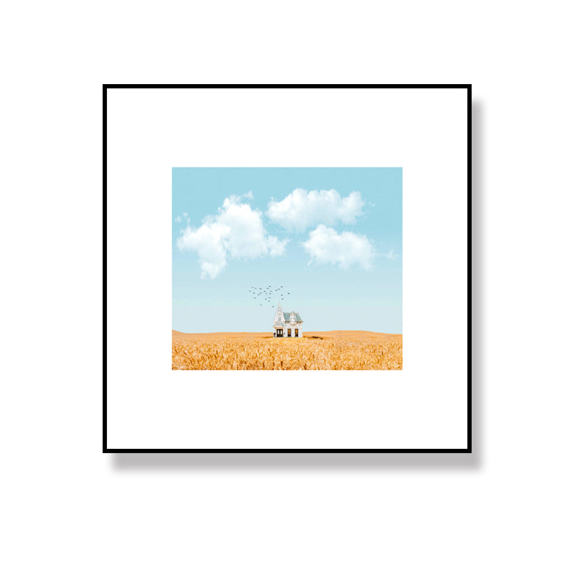 Vivolux | Leinwandtexturiertes Wanddekor Skandinavische Illustrierung Landschafts Kunstdruck in sanften Farben