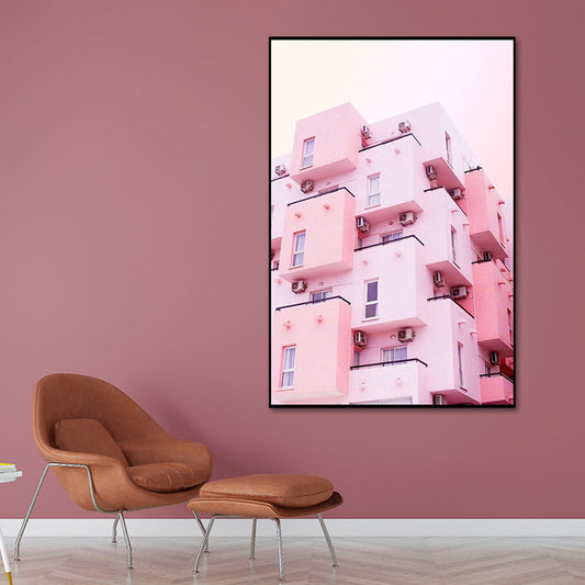Vivolux | Roze Foto Architectuur Canvas Print Gevarieerd Eigentijds Slaapkamer Muurdecoratie