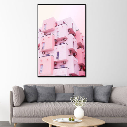 Vivolux | Roze Foto Architectuur Canvas Print Gevarieerd Eigentijds Slaapkamer Muurdecoratie
