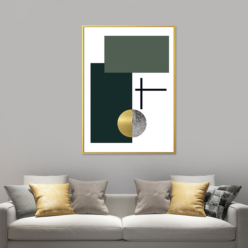 Vivolux | Geometrisches Muster Wandkunstdruck Nordisch Bezaubernde abstrakte Wanddekoration in dunkler Farbe