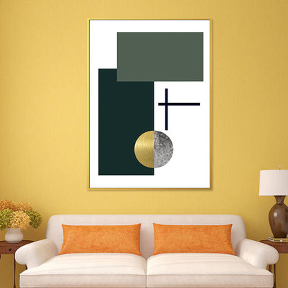 Vivolux | Geometrisches Muster Wandkunstdruck Nordisch Bezaubernde abstrakte Wanddekoration in dunkler Farbe