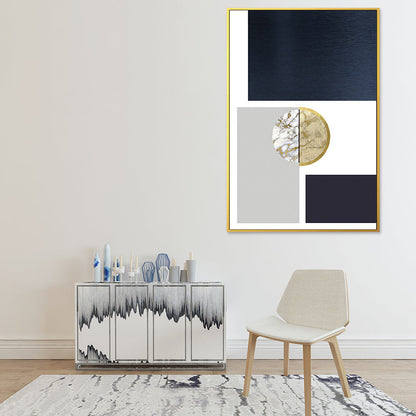 Vivolux | Geometrisches Muster Wandkunstdruck Nordisch Bezaubernde abstrakte Wanddekoration in dunkler Farbe