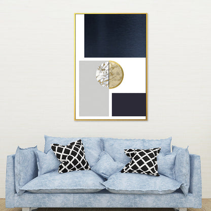 Vivolux | Geometrisches Muster Wandkunstdruck Nordisch Bezaubernde abstrakte Wanddekoration in dunkler Farbe