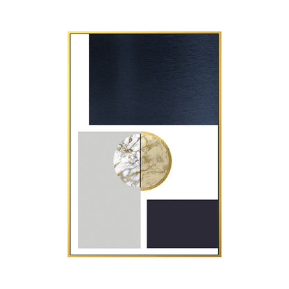 Vivolux | Geometrisches Muster Wandkunstdruck Nordisch Bezaubernde abstrakte Wanddekoration in dunkler Farbe