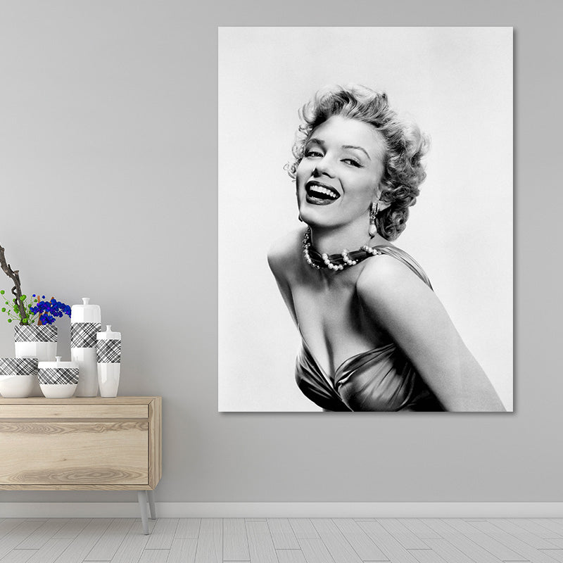 Vivolux | Foto Druck Marilyn Monroe Leinwand Retro Klassisch Superstar Wandkunst in Schwarz und Weiß