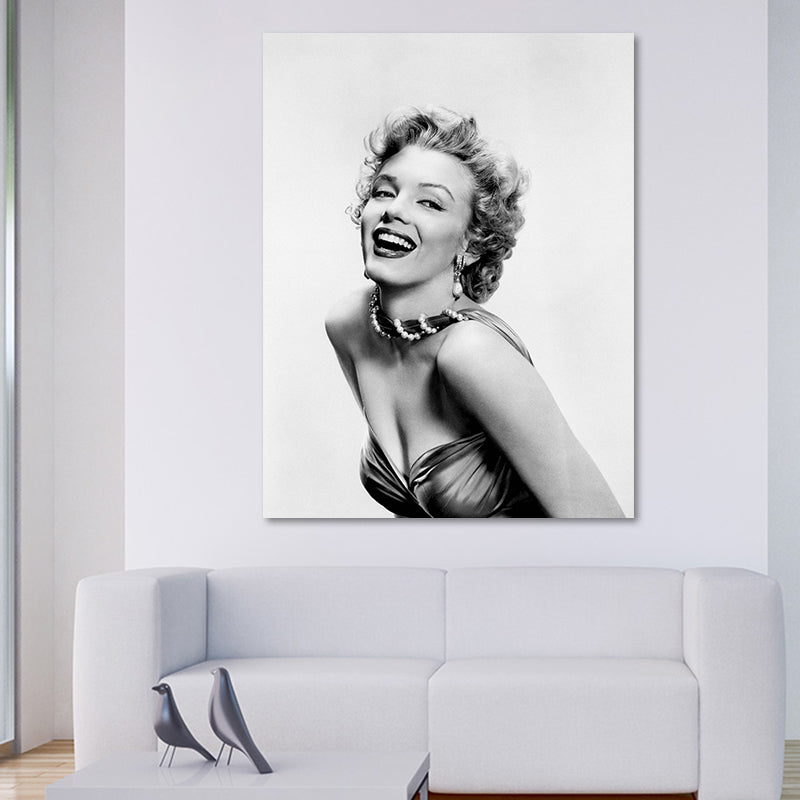 Vivolux | Foto Druck Marilyn Monroe Leinwand Retro Klassisch Superstar Wandkunst in Schwarz und Weiß