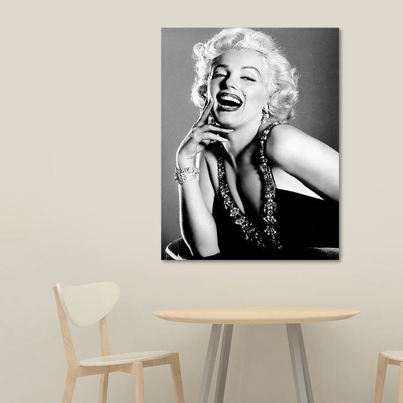 Vivolux | Foto Druck Marilyn Monroe Leinwand Retro Klassisch Superstar Wandkunst in Schwarz und Weiß