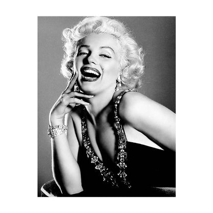 Vivolux | Foto Druck Marilyn Monroe Leinwand Retro Klassisch Superstar Wandkunst in Schwarz und Weiß