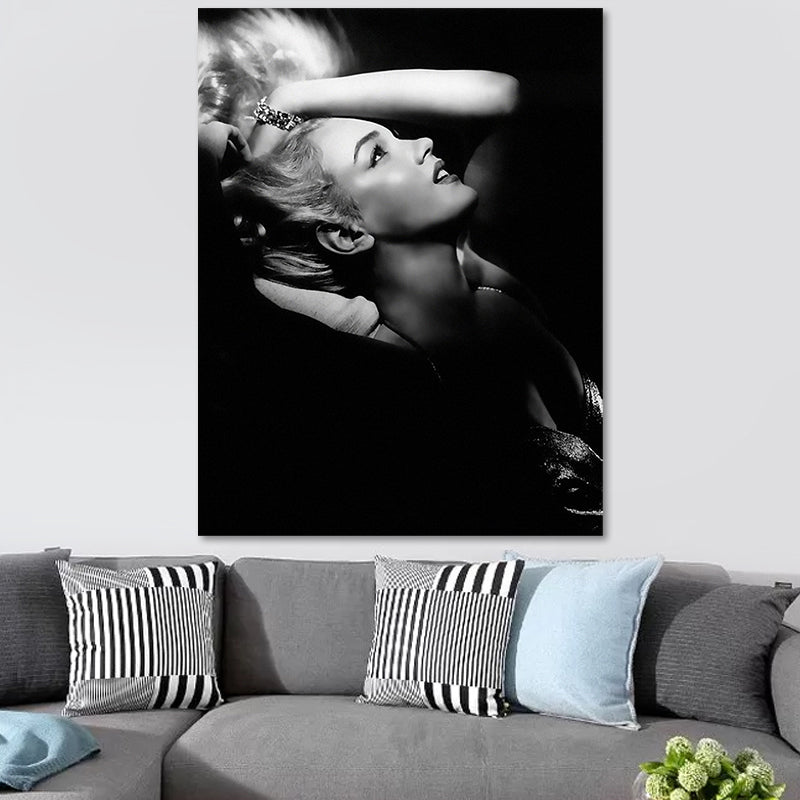 Vivolux | Foto Druck Marilyn Monroe Leinwand Retro Klassisch Superstar Wandkunst in Schwarz und Weiß