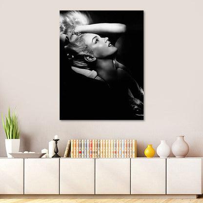 Vivolux | Foto Druck Marilyn Monroe Leinwand Retro Klassisch Superstar Wandkunst in Schwarz und Weiß