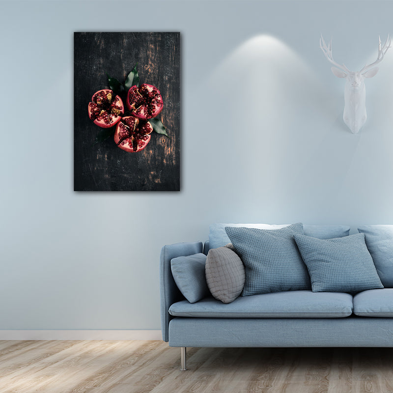 Vivolux | Foto van Food Making Canvasprint Hedendaagse Textuur Keukenwandkunst, Donkere Kleur