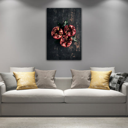 Vivolux | Foto van Food Making Canvasprint Hedendaagse Textuur Keukenwandkunst, Donkere Kleur