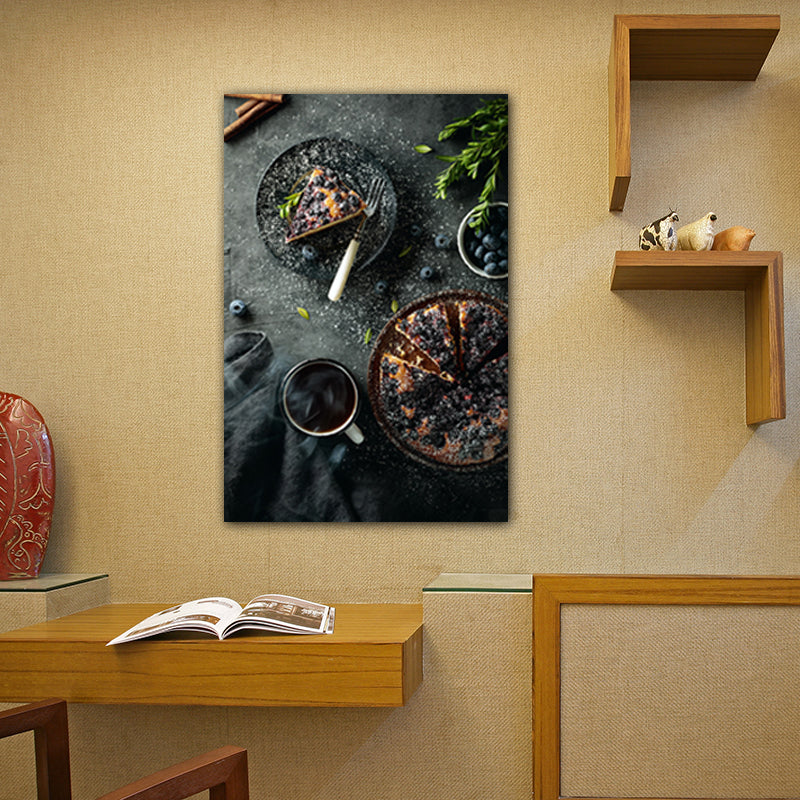 Vivolux | Foto van Food Making Canvasprint Hedendaagse Textuur Keukenwandkunst, Donkere Kleur