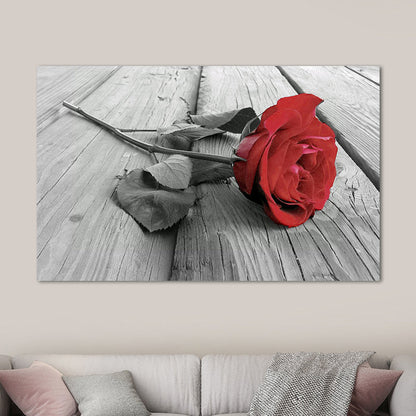 Vivolux | Rote Rosenstrauß Wandkunst Blume Modernistische Texturierte Leinwanddruck für Schlafzimmer