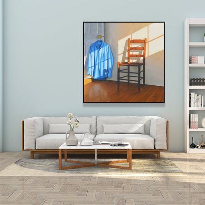 Vivolux | Dunkle Farbe Holz Möbel Leinwand Nordisch Texturiert Quadratische Wanddekoration für Restaurant