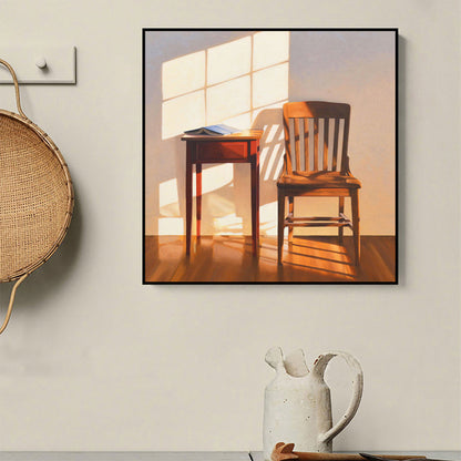 Vivolux | Dunkle Farbe Holz Möbel Leinwand Nordisch Texturiert Quadratische Wanddekoration für Restaurant