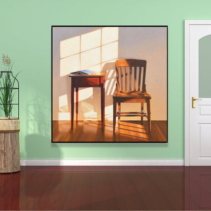 Vivolux | Dunkle Farbe Holz Möbel Leinwand Nordisch Texturiert Quadratische Wanddekoration für Restaurant