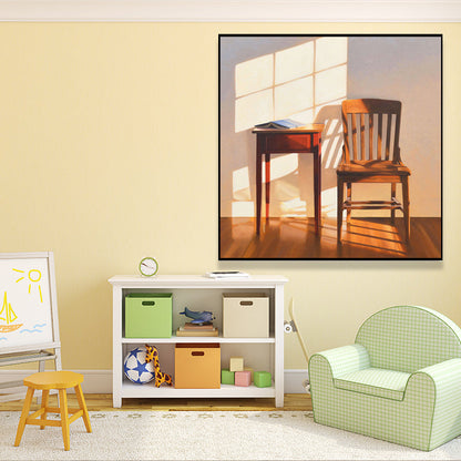 Vivolux | Dunkle Farbe Holz Möbel Leinwand Nordisch Texturiert Quadratische Wanddekoration für Restaurant