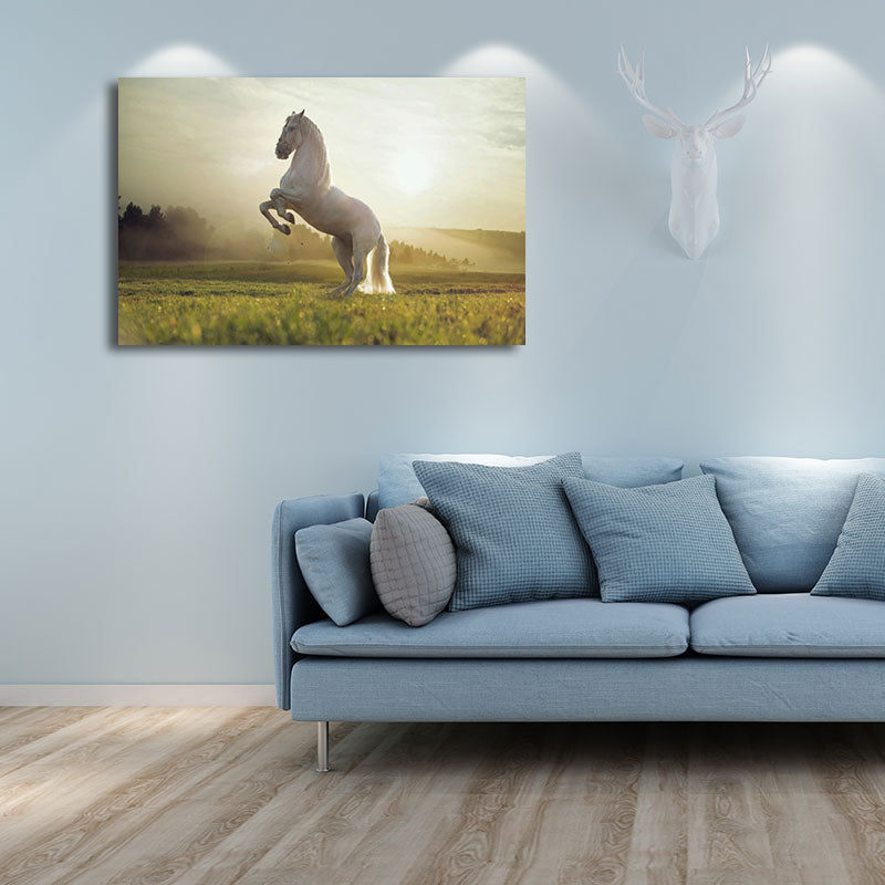 Vivolux | Canvas Textured Wanddecoratie Modernisme Steed Print Wandkunst voor Zithoek