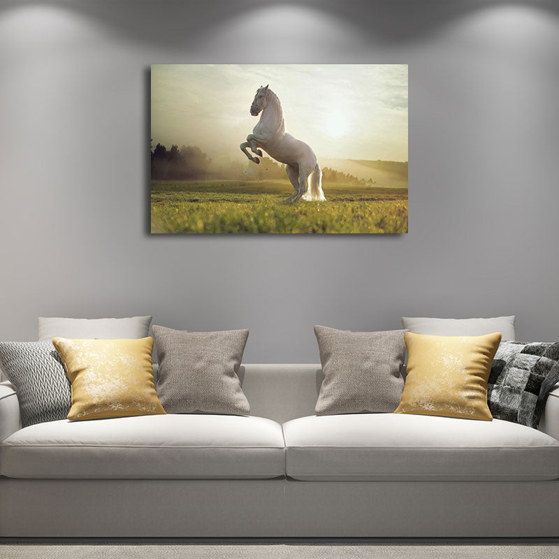Vivolux | Canvas Textured Wanddecoratie Modernisme Steed Print Wandkunst voor Zithoek
